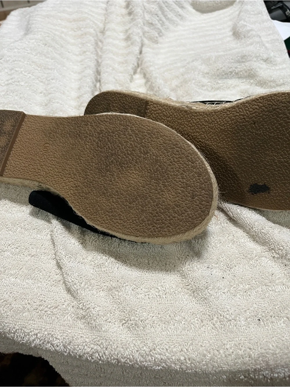 Black Suede Espadrille Slide Sandals for Women 10